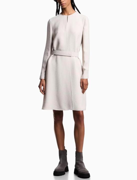 25FW 엠포리오 아르마니 미디 원피스 EW002310TE15812F1028 WHITE - EMPORIO ARMANI