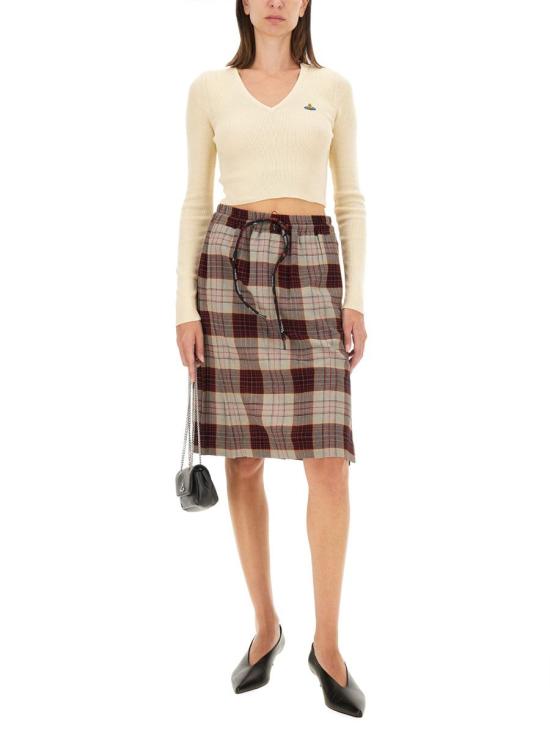 24FW 비비안웨스트우드 Bea 베아 크롭 V넥 가디건 1803004W Y001VA408 WHITE - VIVIENNE WESTWOOD