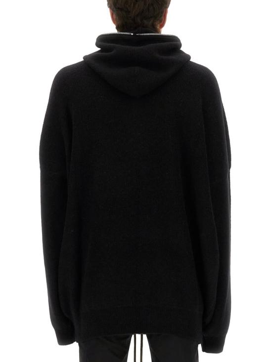 25FW 릭 오웬스 집업 니트 RU02E1688 KWP09 Black - RICK OWENS