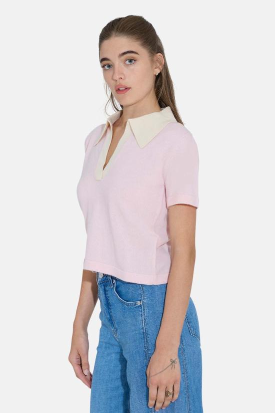  더 타일 클럽 반팔 티셔츠 타일 클럽 테이트 캐시미어 콘트라스트 폴로 - THE TILE CLUB