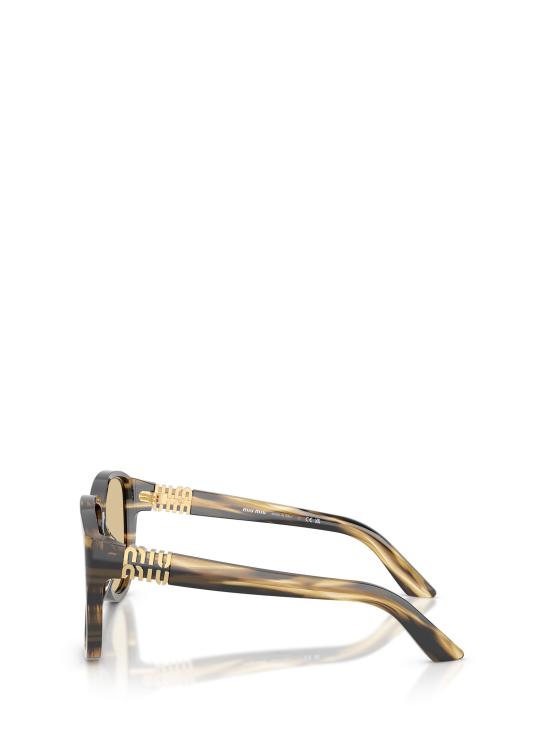 26FW 미우미우 선글라스 MU A08S 25E1OR STRIPED LODEN - MIU MIU
