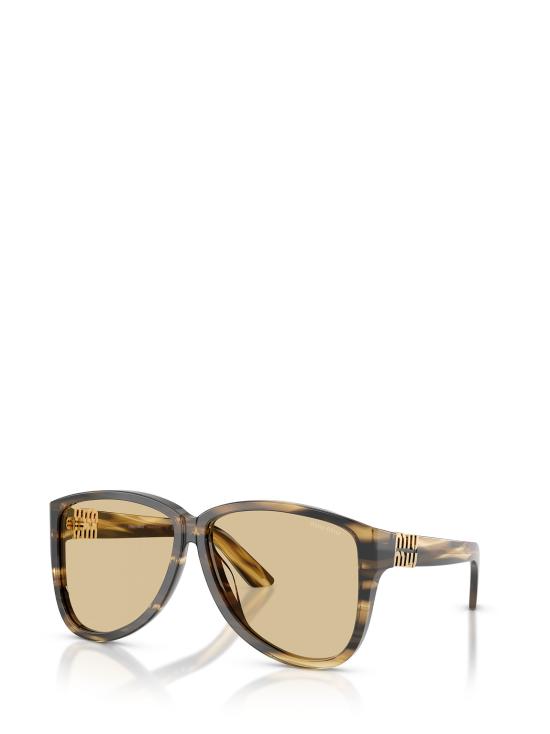 26FW 미우미우 선글라스 MU A08S 25E1OR STRIPED LODEN - MIU MIU