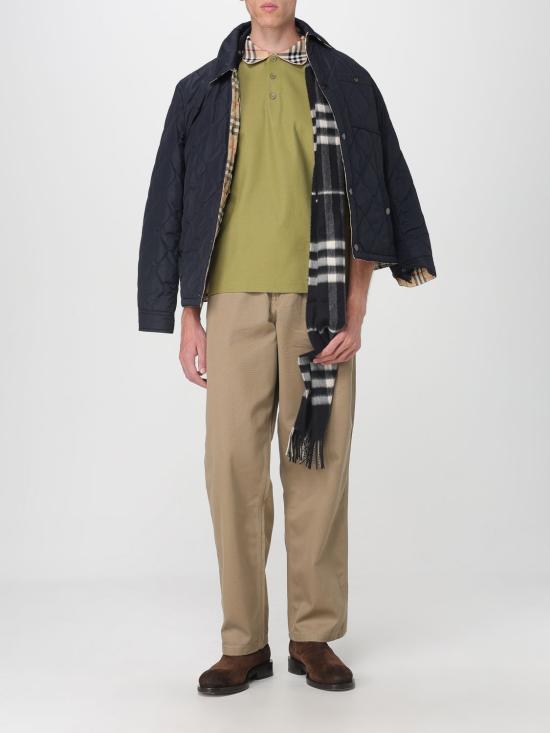 25FW 버버리 체크 칼라 코튼 폴로 셔츠 8110946 Green - BURBERRY