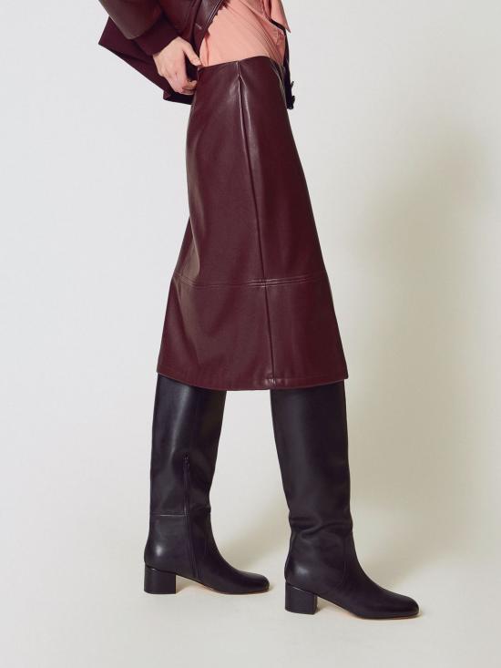 25FW 트윈셋 미디 스커트 252TP2233 05609 Burgundy - TWINSET