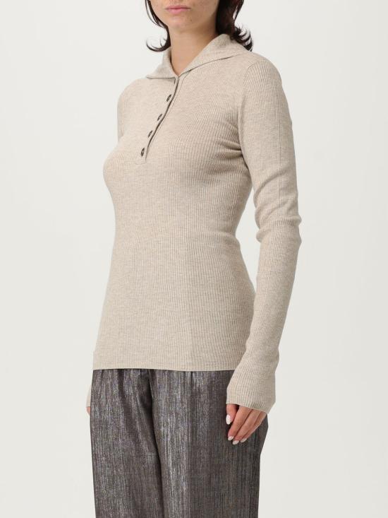 25FW 브루넬로 쿠치넬리 루렉스 디테일 버튼 스웨터 M9A822205 C058 Sand - BRUNELLO CUCINELLI