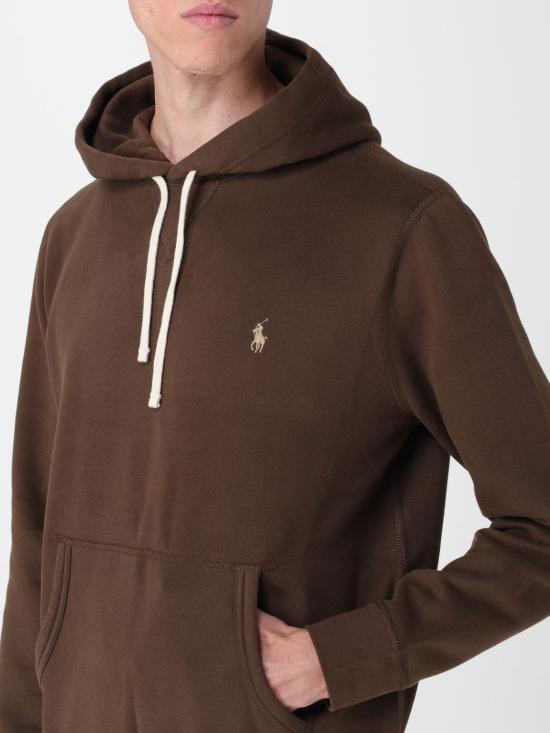 25FW 폴로 랄프로렌 포니 자수 플리스 후드 티셔츠 710766778 108 Brown - POLO RALPH LAUREN