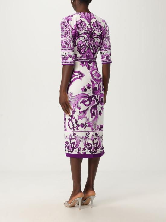 25FW 돌체앤가바나 미디 원피스 F6EAJTHPAEL IP3TN Violet - DOLCE & GABBANA