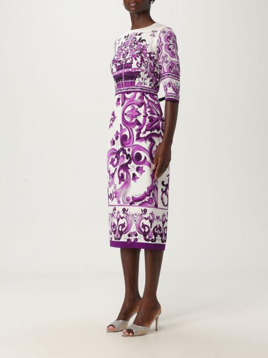 25FW 돌체앤가바나 미디 원피스 F6EAJTHPAEL IP3TN Violet - DOLCE & GABBANA