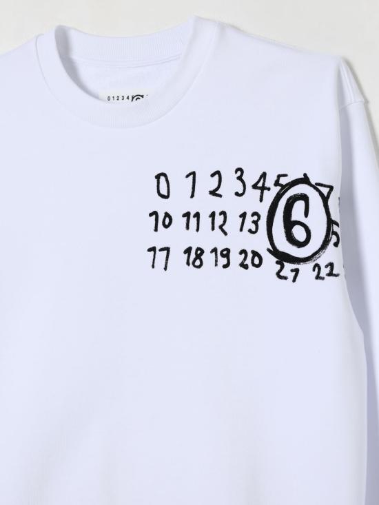25FW [키즈] MM6 메종마르지엘라 풀오버 M60896MM02X M6100 White - MM6 MAISON MARGIELA
