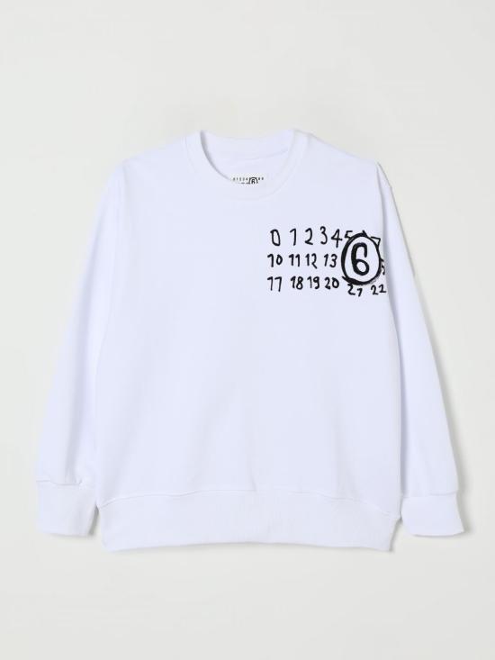 25FW [키즈] MM6 메종마르지엘라 풀오버 M60896MM02X M6100 White