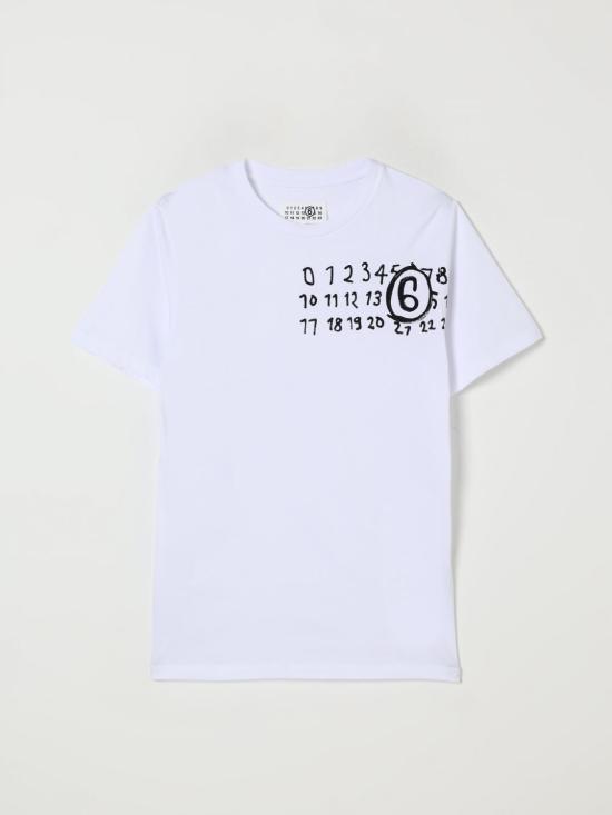 25FW [키즈] MM6 메종마르지엘라 티셔츠 M60897MM02Y M6100 White