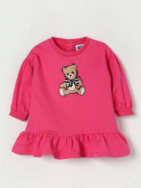 25FW [키즈] 모스키노 점프수트 MDV0CWLDA16 50541 Raspberry