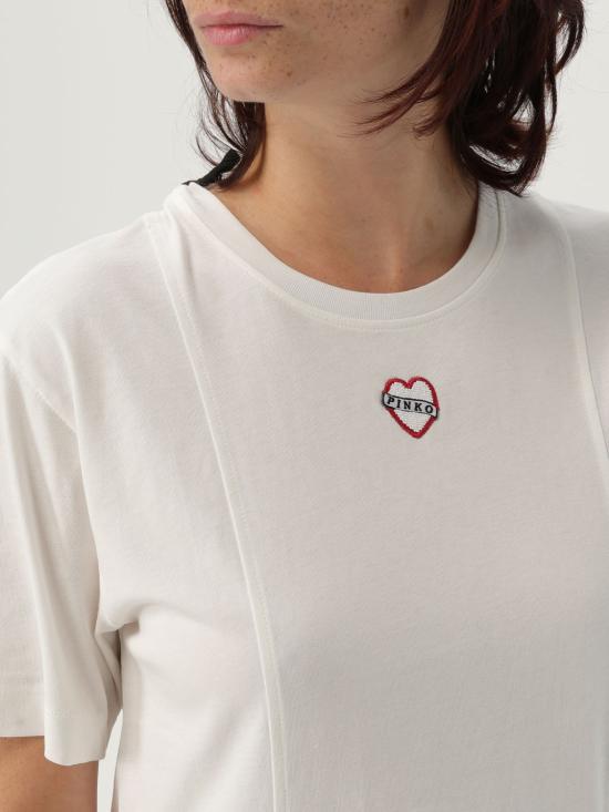 25FW 핑코 반팔 티셔츠 105665A2IB Z05 White - PINKO