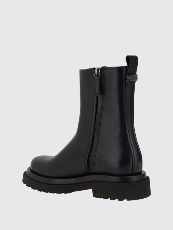 25FW 브루넬로 쿠치넬리 뮬/슬리퍼 MZOLG3089 C101 Black - BRUNELLO CUCINELLI