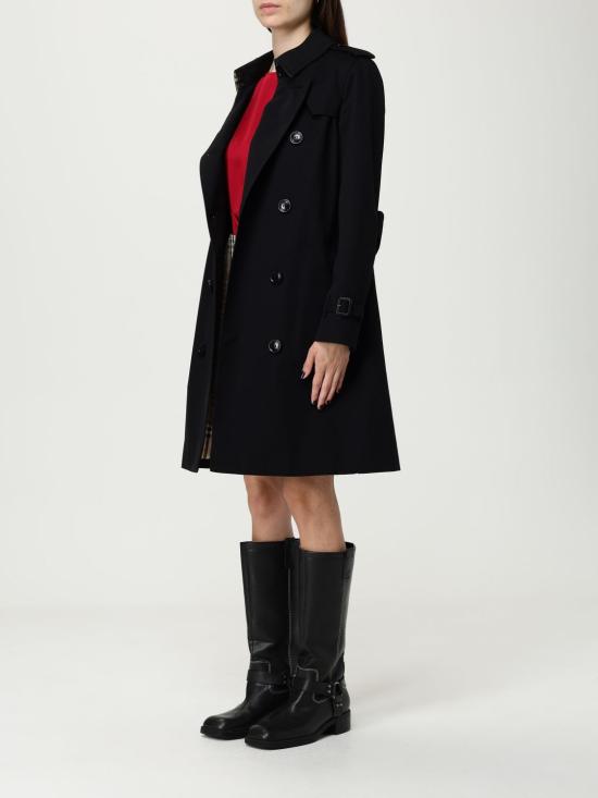25FW 버버리 미드 렝스 켄징턴 헤리티지 트렌치코트 8079409 Black - BURBERRY