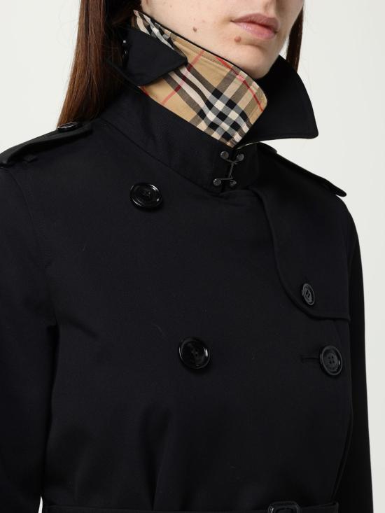25FW 버버리 미드 렝스 켄징턴 헤리티지 트렌치코트 8079409 Black - BURBERRY