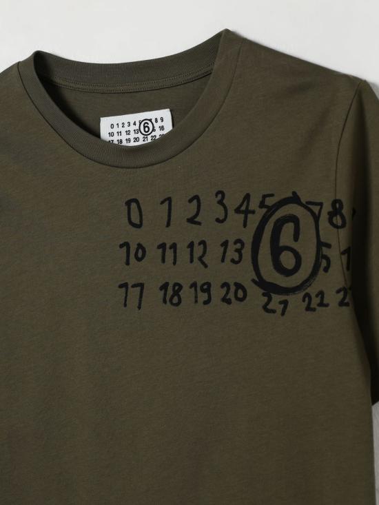 25FW [키즈] MM6 메종마르지엘라 티셔츠 M60897MM02Y M6514 Green - MM6 MAISON MARGIELA