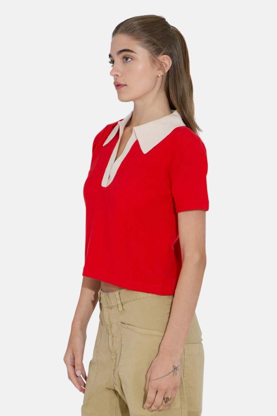  더 타일 클럽 반팔 티셔츠 타일 클럽 테이트 캐시미어 콘트라스트 폴로 - THE TILE CLUB