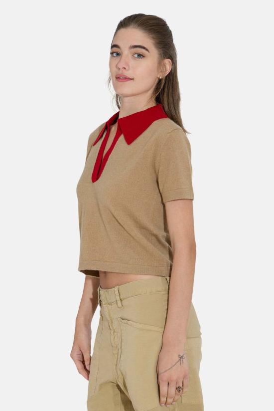  더 타일 클럽 반팔 티셔츠 타일 클럽 테이트 캐시미어 콘트라스트 폴로 - THE TILE CLUB