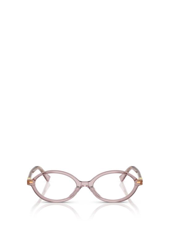 26FW 미우미우 REGARD 리가드 오벌 프레임 안경 MU 01XV 12W1O1 MAUVE TRANSPARENT