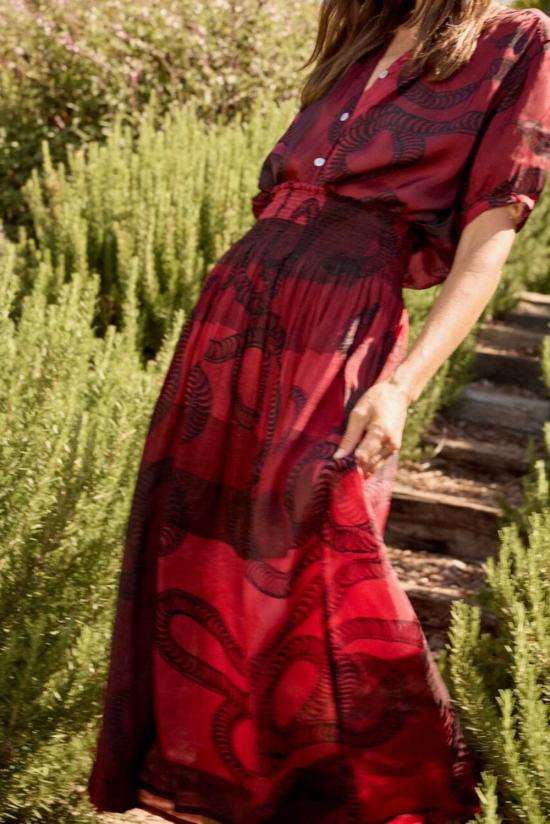  나탈리 마틴 롱 스커트 벨라 스커트 아멘트 스네이크 옥스블러드 - NATALIE MARTIN