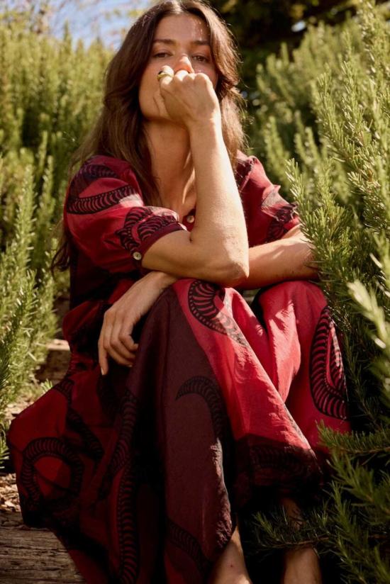  나탈리 마틴 롱 스커트 벨라 스커트 아멘트 스네이크 옥스블러드 - NATALIE MARTIN