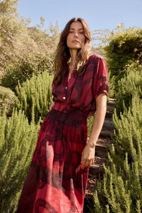  나탈리 마틴 롱 스커트 벨라 스커트 아멘트 스네이크 옥스블러드