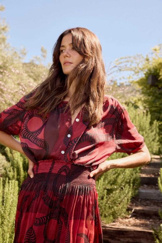  나탈리 마틴 롱 스커트 벨라 스커트 아멘트 스네이크 옥스블러드 - NATALIE MARTIN