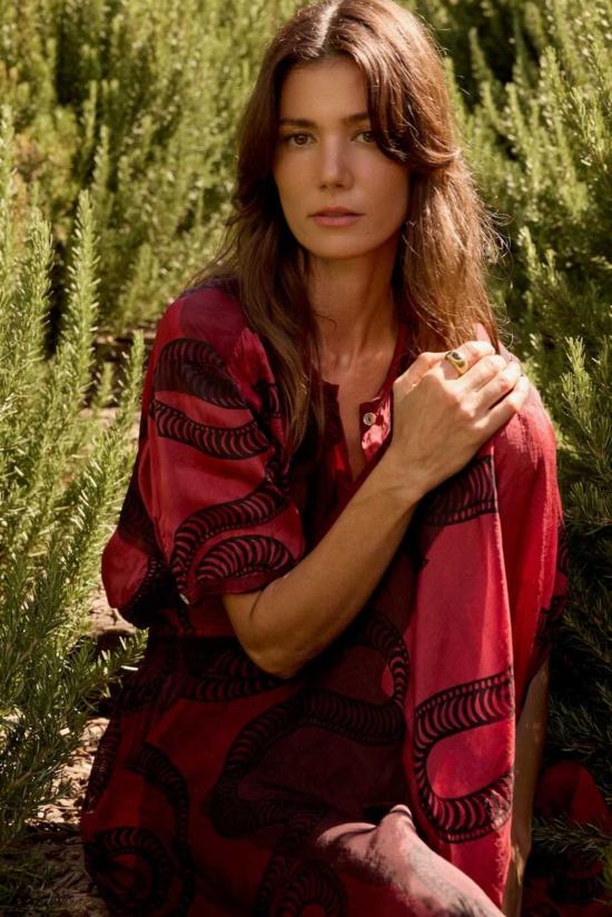  나탈리 마틴 롱 스커트 벨라 스커트 아멘트 스네이크 옥스블러드 - NATALIE MARTIN