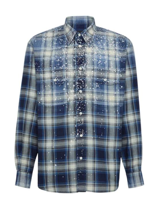 25FW 디스퀘어드2 긴팔 셔츠 S74DM0957D35206001F INDIGO CHECK