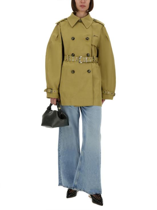 25FW 가니 헤비 트윌 미디 트렌치 코트  W0396 028 Beige - GANNI