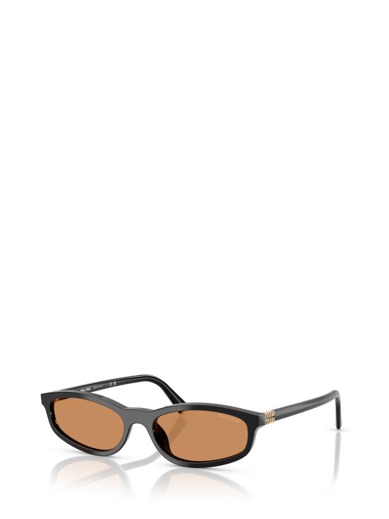 26FW 미우미우 타원형 프레임 선글라스 MU A06S 16K10I BLACK - MIU MIU