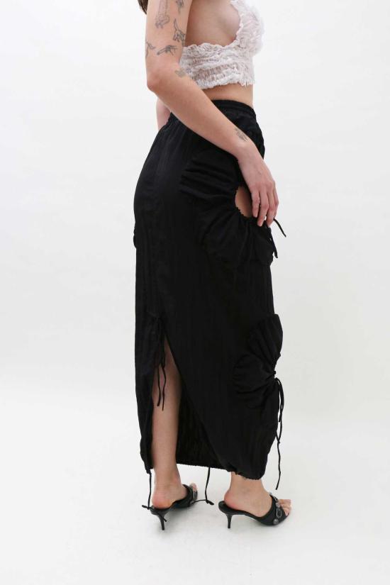  제이킴 미디 스커트 J.Kim 플라워 스커트 블랙 - J.KIM