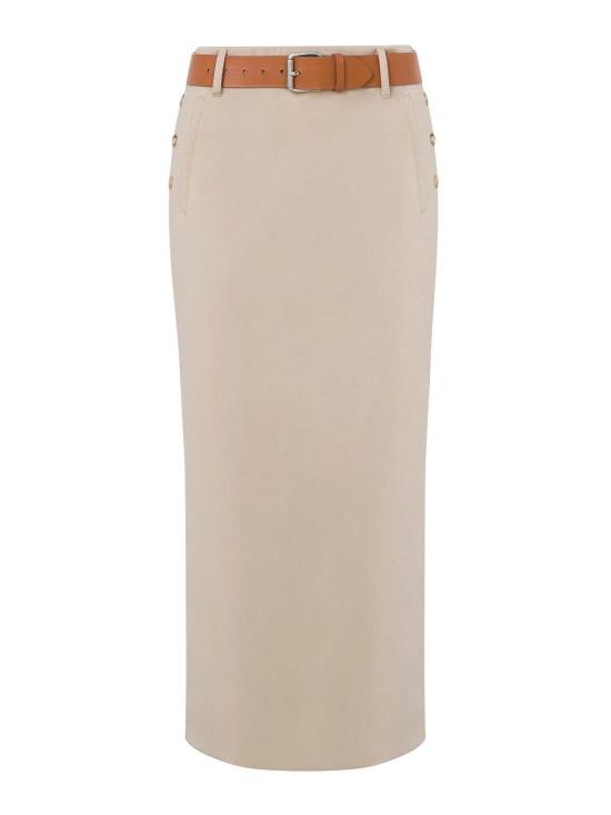  모스키노 미디 스커트 010405170020 Beige