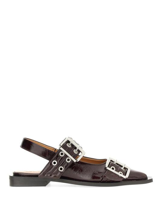 25FW 가니 페미닌 버클 발레리나 S3086436 Dark Red