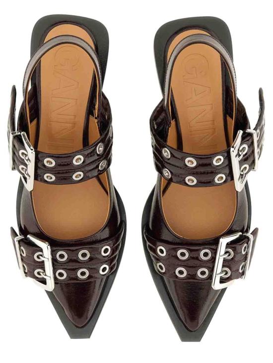 25FW 가니 페미닌 버클 발레리나 S3086436 Dark Red - GANNI