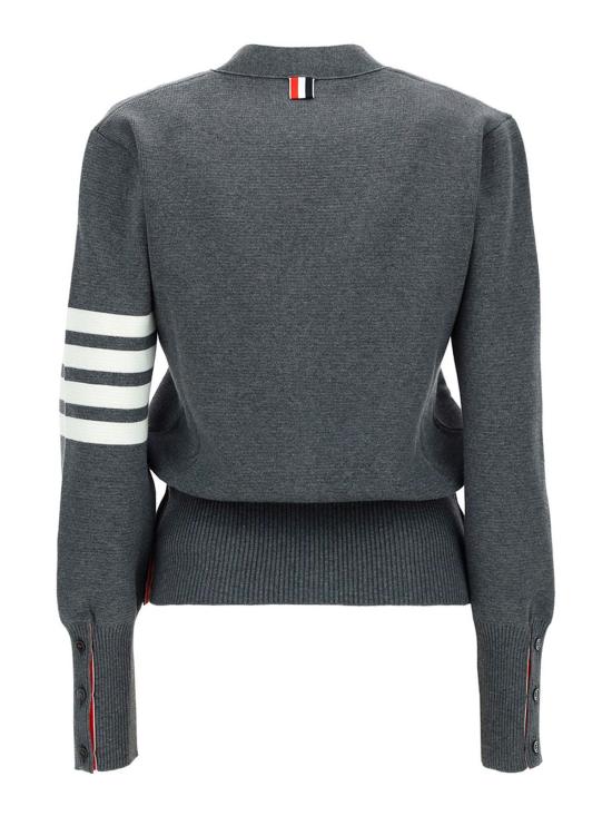 25SS 톰브라운 코튼 4바 밀라노 클래식 브이넥 가디건 FKC207A00219035 Grey - THOM BROWNE