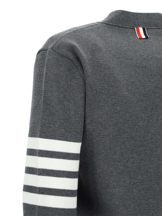 25SS 톰브라운 코튼 4바 밀라노 클래식 브이넥 가디건 FKC207A00219035 Grey - THOM BROWNE