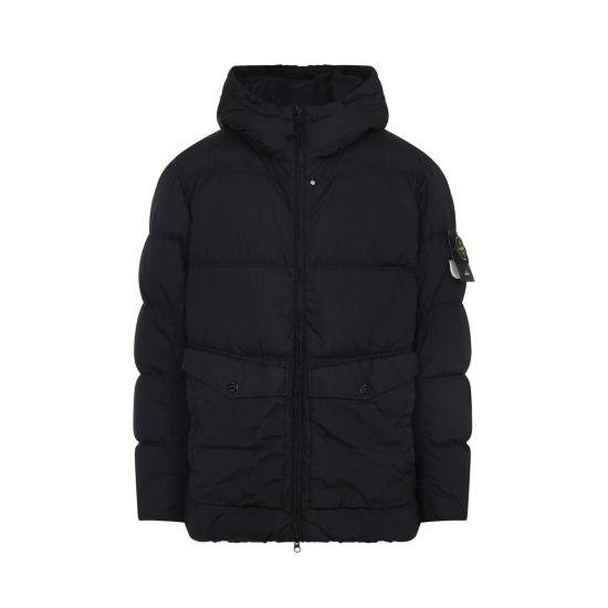 25FW 스톤 아일랜드 크링클랩스 와펜 패치  후드 다운 자켓 K2S154100011S0A23V0029 BLACK DOM - STONE ISLAND