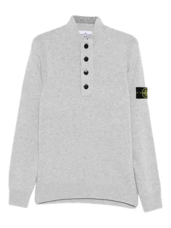 25FW 스톤 아일랜드 하프 집업 니트 스웨터 K2S155100040S00A3V0M64 MELANGE GRAY DOM