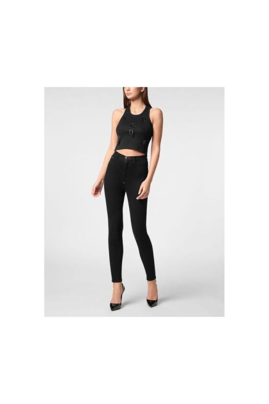 25SS 필립 플레인 민소매 티셔츠 SAEC WTK3567 PJY002N02 Black - PHILIPP PLEIN