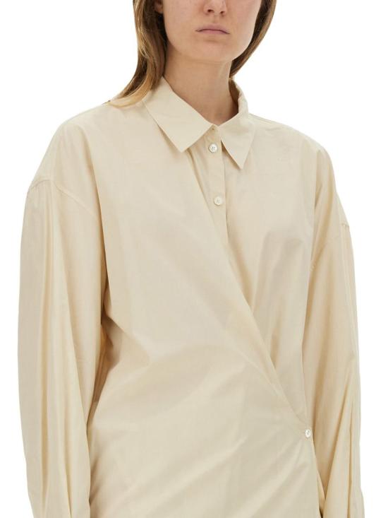 25SS 르메르 스트레이트 칼라 트위스트 드레스 DR1092 LF588YE507 Beige - LEMAIRE