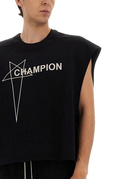 25SS 릭오웬스 x 챔피온 민소매 티셔츠 CM01E1666 CHFE09 Black - RICK OWENS X CHAMPIONS