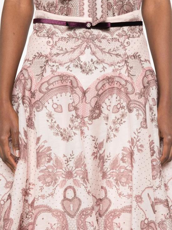 25SS 짐머만 미디 스커트 2272SR251PNKLAC PNKLACPRI - ZIMMERMANN