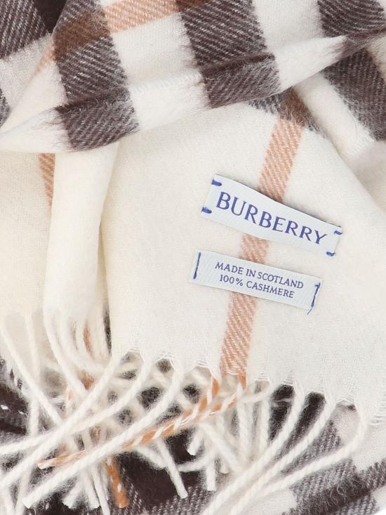25FW 버버리 체크 캐시미어 스카프 8112634 A4486 White - BURBERRY