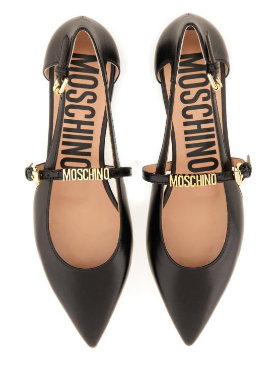 24FW 모스키노 플랫 슈즈 MA11010C1L MD5000 Black - MOSCHINO