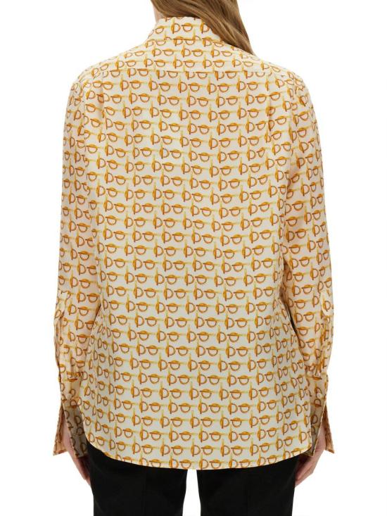  버버리 B 실크 셔츠  8090731 B9555 Beige - BURBERRY