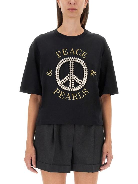 24FW 모스키노 반팔 티셔츠 07085442 3555 Black