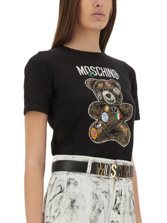 25SS 모스키노 반팔 티셔츠 09160400 0555 Black - MOSCHINO