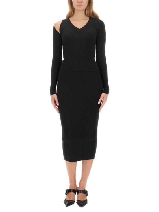  알렉산더 맥퀸 미디 스커트 768608 Q1A651000 Black - ALEXANDER MCQUEEN